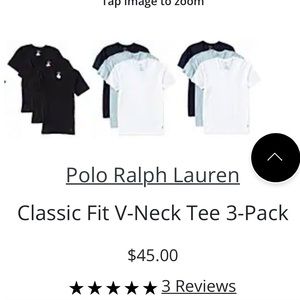 Polo Ralph Lauren. Variety color 3pack v-neck tees